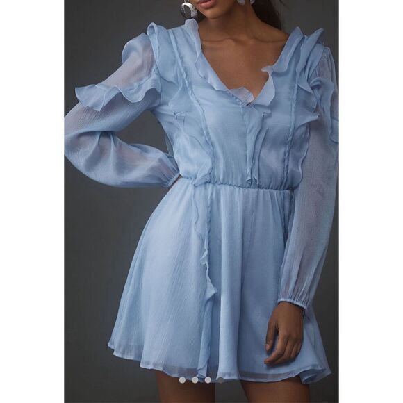 Anthropologie Blue Romper Size Medium - Picture 1 of 6